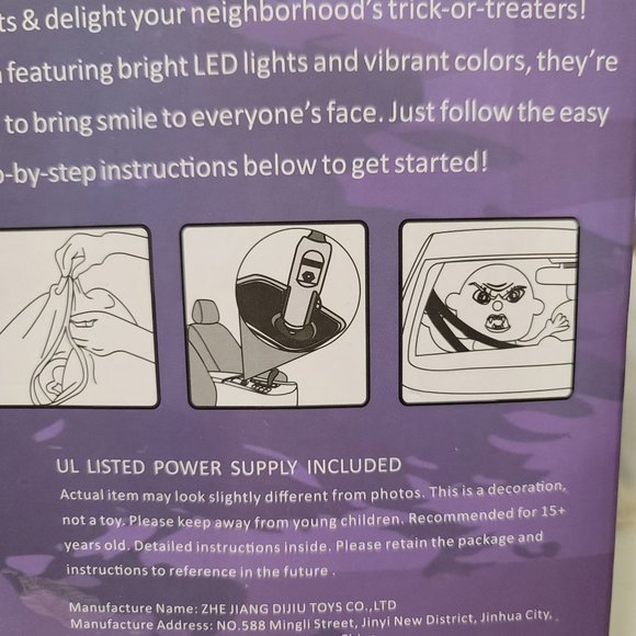 Sitting Mean Zombie Child Baby For Car LED Halloween Airblown Inflatable Decor - Picture 3 of 7